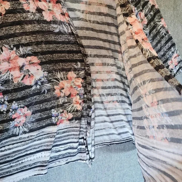 Catherines Cardigan Sweater Size 3x Multicolor Floral Front Open Long Sleeve - Picture 8 of 9